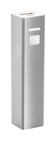 Obrázky: Strieborná hliníková USB power banka 2200 mAh