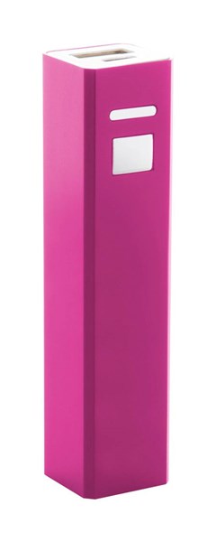Obrázky: Ružová  hliníková USB power banka 2200 mAh
