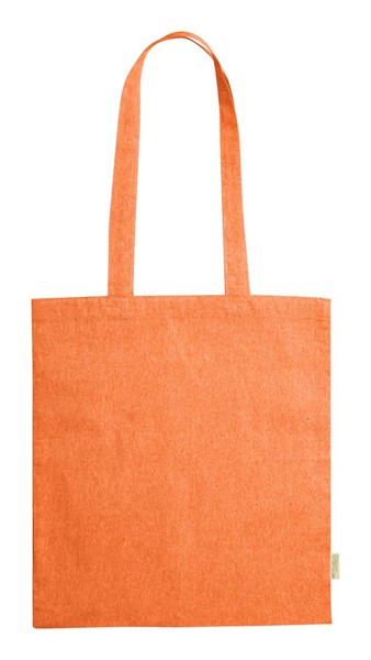 Obrázky: Nákupná taška z recykl. bavlny 120g, oranžová, Obrázok 1