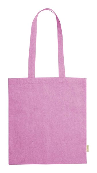 Obrázky: Nákupná taška z recykl. bavlny 120g, ružová, Obrázok 2