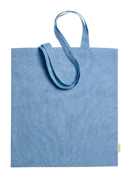 Obrázky: Nákupná taška z recykl. bavlny 120g, modrá, Obrázok 2