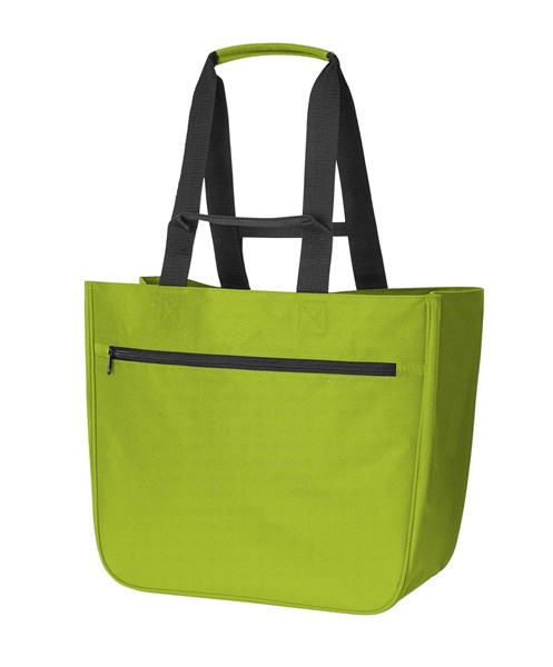Obrázky: Nákupná taška/košík bez rámu z RPET, svetlozelená, Obrázok 1