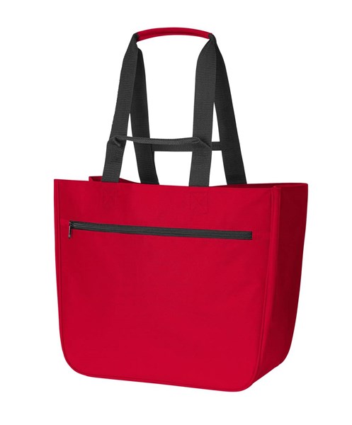 Obrázky: Nákupná taška/košík bez rámu z RPET, červená