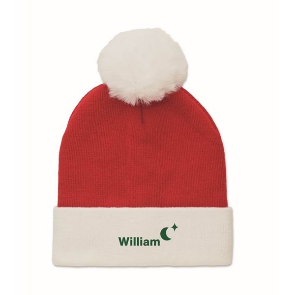 Obrázky: Vianočná červená pletená čiapka s bielym brmbolcom, Obrázok 7