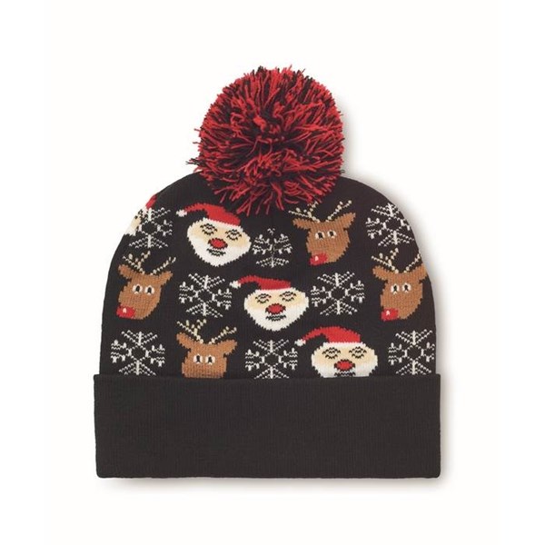 Obrázky: Vianočná pletená čiapka čierna, Obrázok 2