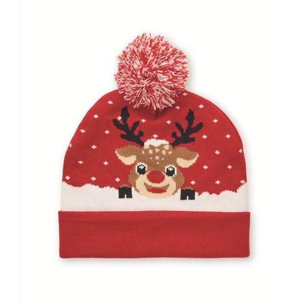 Obrázky: Vianočná pletená čiapka červená