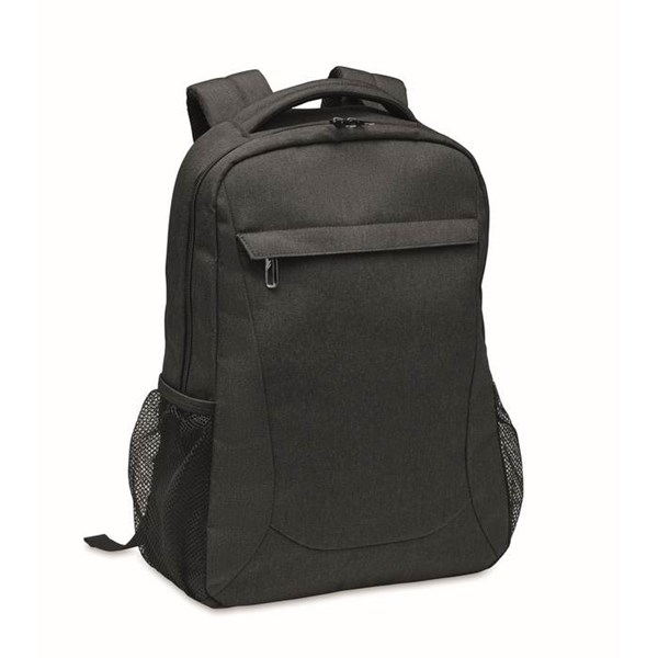 Obrázky: Čierny ruksak na notebook z 600D RPET polyesteru