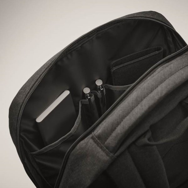 Obrázky: Čierny ruksak na notebook z 600D RPET polyesteru, Obrázok 5