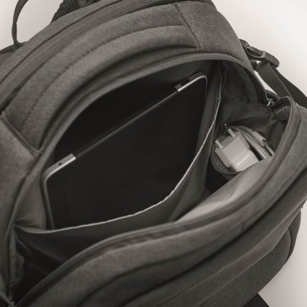 Obrázky: Čierny polstrov.ruksak na notebook z 600D RPET PE, Obrázok 7