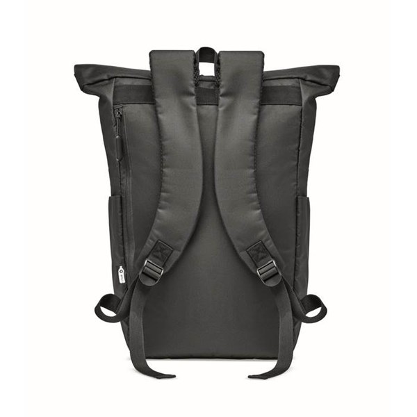 Obrázky: Čierny rolovací ruksak na notebook z 300D RPET PE, Obrázok 13