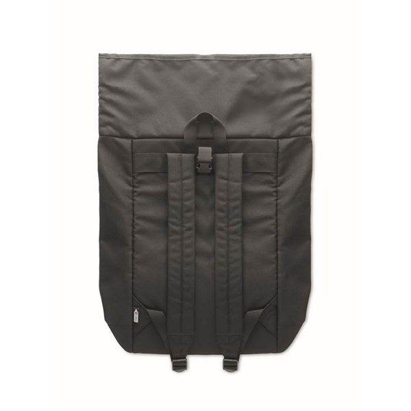 Obrázky: Čierny rolovací ruksak na notebook z 300D RPET PE, Obrázok 17