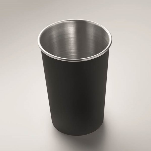 Obrázky: Čierny hrnček z recyklovaného nerezu 300ml, Obrázok 4