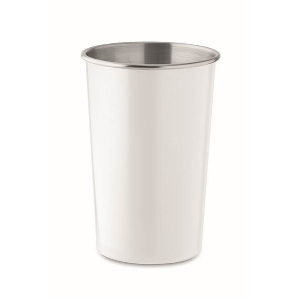 Obrázky: Biely hrnček z recyklovaného nerezu 300ml