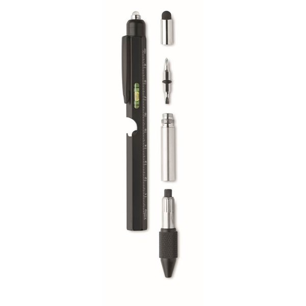 Obrázky: Čierne gul.pero s náradím,vodováhou a LED svetlom, Obrázok 1