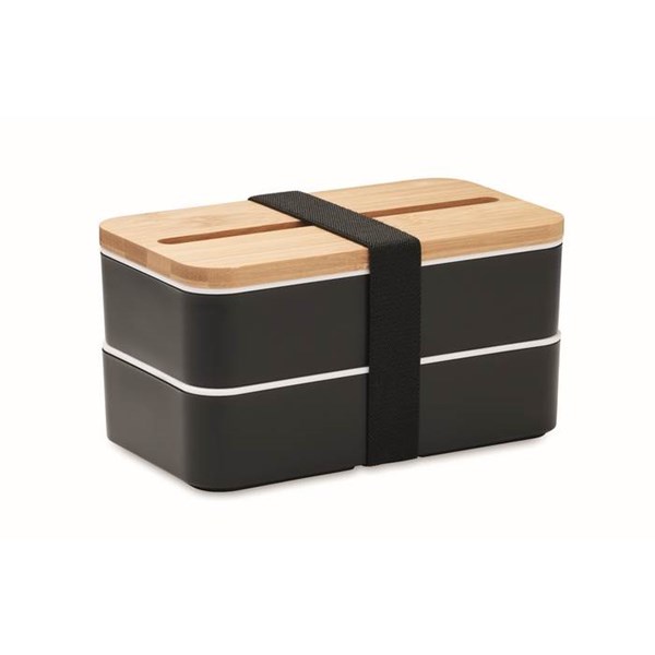 Obrázky: Dvojitá krabička na obed, recykl.čierny PP plastu