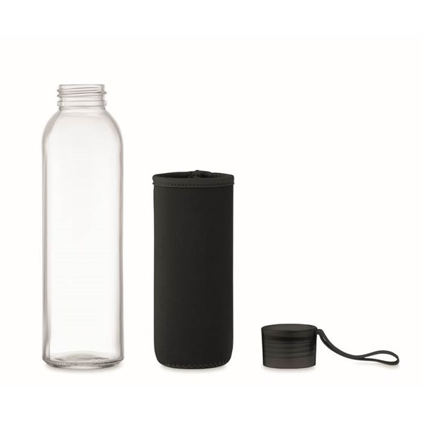 Obrázky: Fľaša zo skla s čiernym neoprén.obalom, 500 ml, Obrázok 7