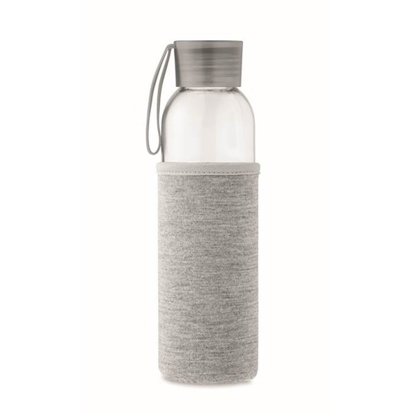 Obrázky: Fľaša zo skla so šedým neoprén.obalom, 500 ml, Obrázok 4