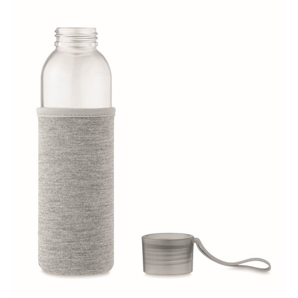 Obrázky: Fľaša zo skla so šedým neoprén.obalom, 500 ml, Obrázok 6
