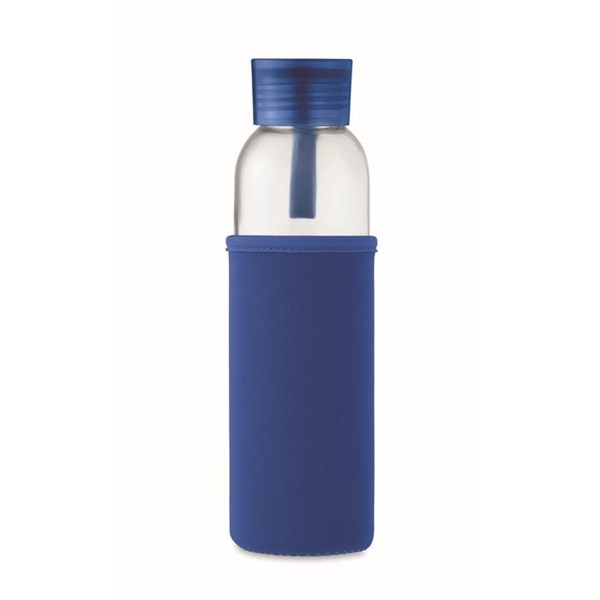 Obrázky: Fľaša zo skla s kráľ.modrým neoprén.obalom, 500 ml, Obrázok 5