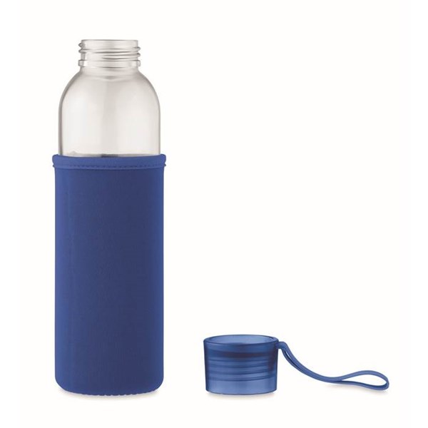 Obrázky: Fľaša zo skla s kráľ.modrým neoprén.obalom, 500 ml, Obrázok 6