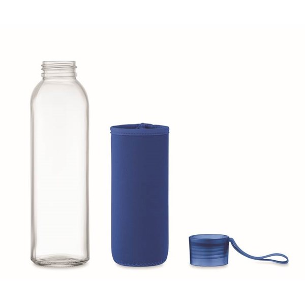 Obrázky: Fľaša zo skla s kráľ.modrým neoprén.obalom, 500 ml, Obrázok 7