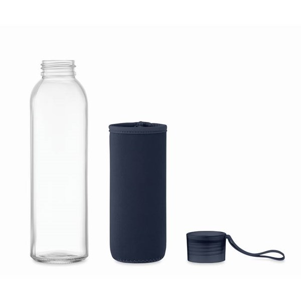 Obrázky: Fľaša zo skla s tmavomodrým neoprén.obalom, 500 ml, Obrázok 7