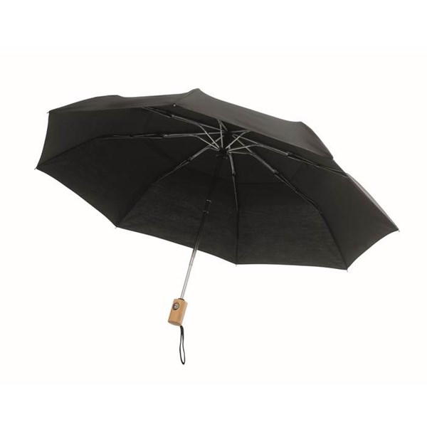 Obrázky: Čierny skladací automatický vetru odolný dáždnik, Obrázok 2