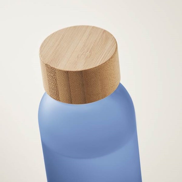 Obrázky: Transparentná modrá matná sklenená fľaša 500 ml., Obrázok 4