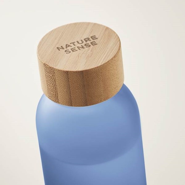 Obrázky: Transparentná modrá matná sklenená fľaša 500 ml., Obrázok 5