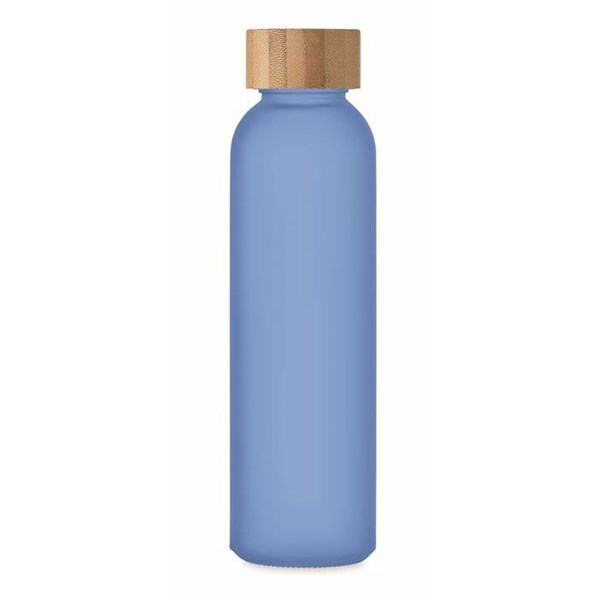 Obrázky: Transparentná modrá matná sklenená fľaša 500 ml., Obrázok 7