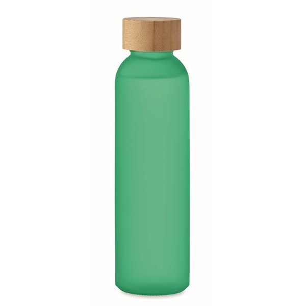 Obrázky: Transparentná zelená matná sklenená fľaša 500 ml., Obrázok 2