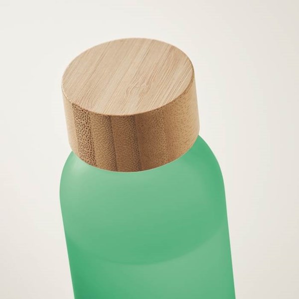 Obrázky: Transparentná zelená matná sklenená fľaša 500 ml., Obrázok 3