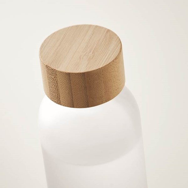 Obrázky: Transparentná biela matná sklenená fľaša 500 ml., Obrázok 4