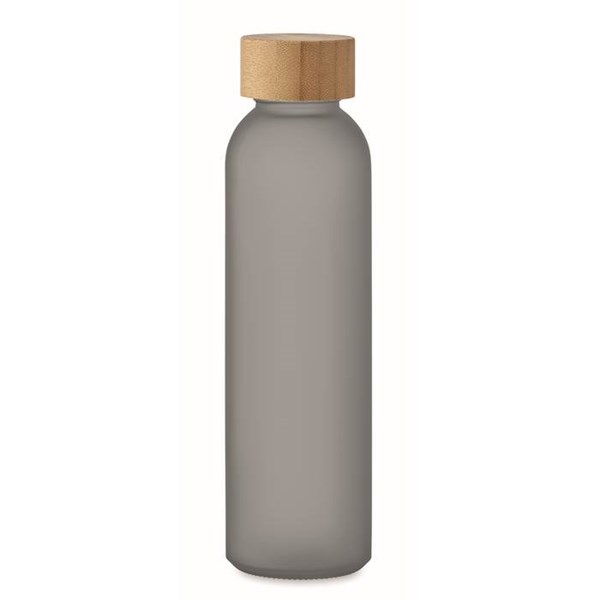 Obrázky: Transparentná šedá matná sklenená fľaša 500 ml., Obrázok 1