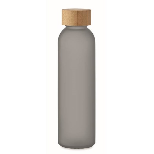 Obrázky: Transparentná šedá matná sklenená fľaša 500 ml.