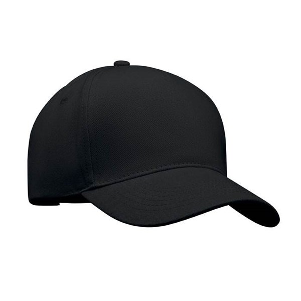 Obrázky: Čierna päťpanelová čiapka, keprová bavlna, Obrázok 1