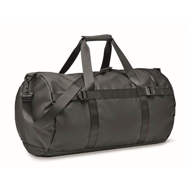 Obrázky: Čierna športová taška z tarpaulínu, bočné vrecko, Obrázok 1