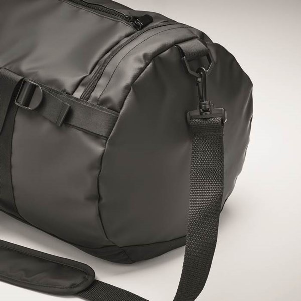 Obrázky: Čierna športová taška z tarpaulínu, bočné vrecko, Obrázok 10