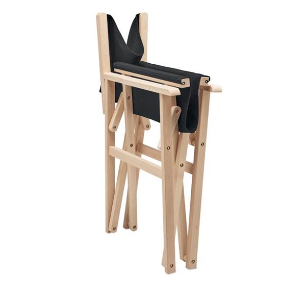 Obrázky: Čierna plážová/kempingová drevená stolička