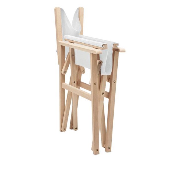 Obrázky: Biela plážová/kempingová drevená stolička