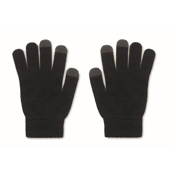 Obrázky: Čierne hmatové rukavice z RPET s korkovým štítkom, Obrázok 2