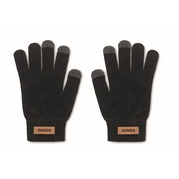 Obrázky: Čierne hmatové rukavice z RPET s korkovým štítkom, Obrázok 7
