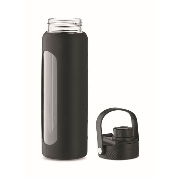 Obrázky: Sklenená fľaša s čiernym silikónovým obalom, Obrázok 10
