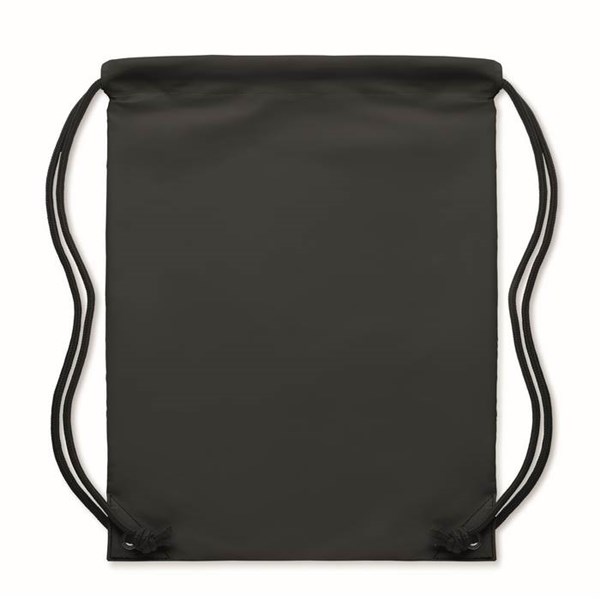 Obrázky: Čierny lesklý sťahovací ruksak, bočné vrecko, Obrázok 3