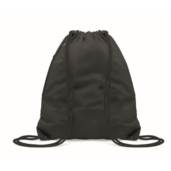 Obrázky: Čierny lesklý sťahovací ruksak, bočné vrecko, Obrázok 6