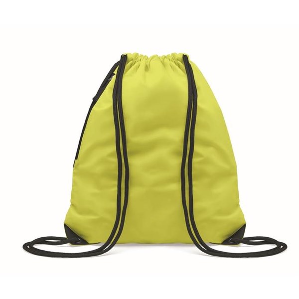Obrázky: Žltý lesklý sťahovací ruksak, bočné vrecko, Obrázok 6