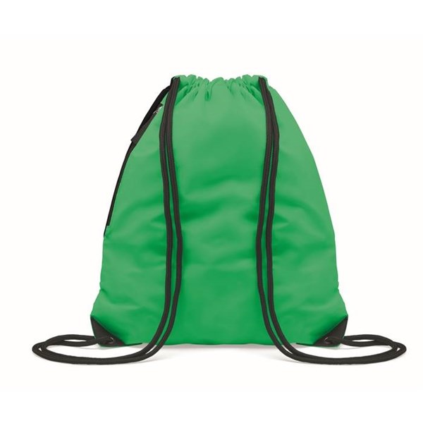 Obrázky: Zelený lesklý sťahovací ruksak, bočné vrecko, Obrázok 6