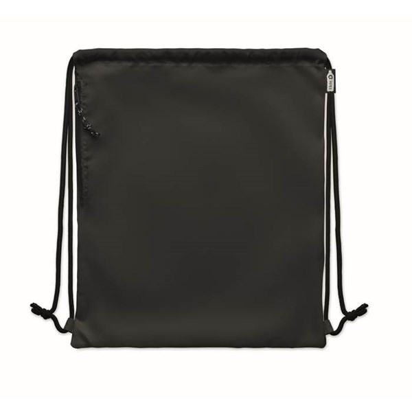 Obrázky: Veľký čierny sťahovací ruksak 300D RPET