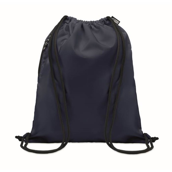 Obrázky: Veľký modrý sťahovací ruksak 300D RPET