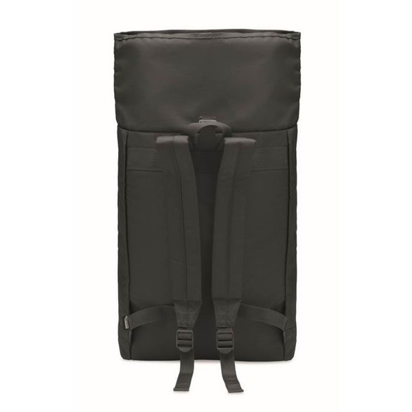 Obrázky: Čierny rolovací ruksak 600D RPET, Obrázok 8